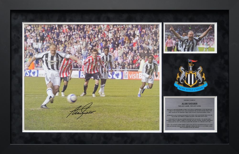 Alan Shearer Signed Newcastle Photo Framed Display - Memorabilia Framers Shop